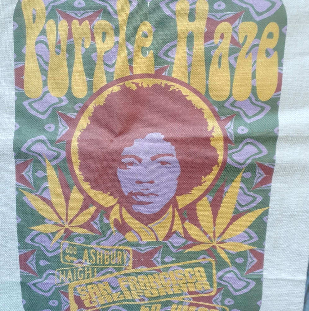 Burlap Purple Haze Drawstring Bag